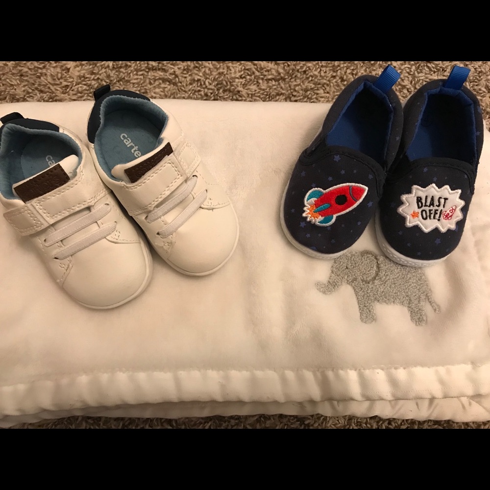 Two pairs baby boy shoes size 4 and 4.5